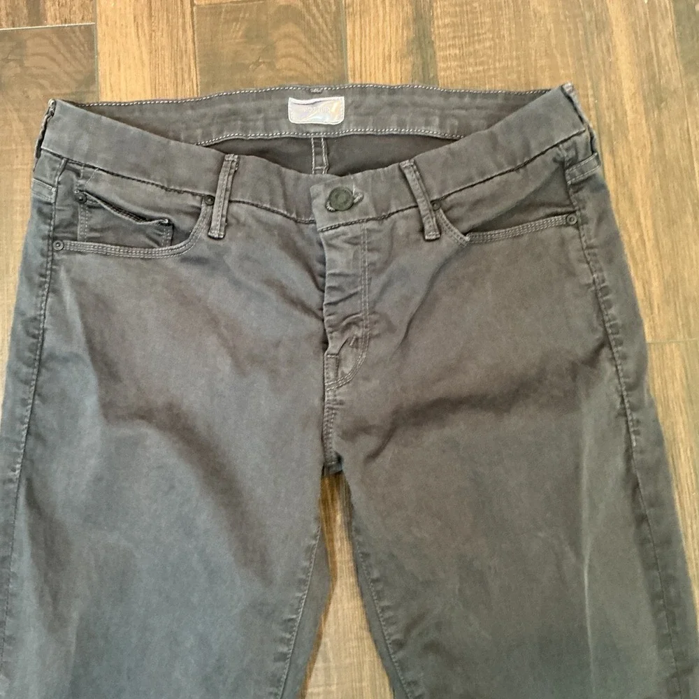 Mother The Looker Skinny Jeans Grey Mid Rise Stretch Denim 30 Made in USA